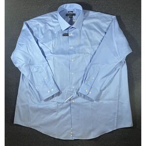 Pronto Uomo Executive Fit Dress Shirt Mens 19 34/35 Blue 80s 2-Ply Cotton NWT